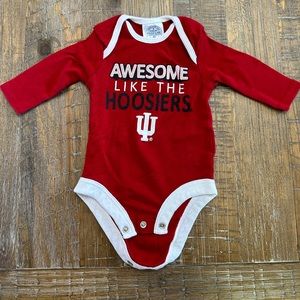 Rivalry Treads 0-3M Indiana Hoosiers Long Sleeve Onesie - Red